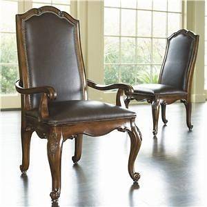 Thomasville Furniture Vintage Chateau Leather arm Chairs great accent 
