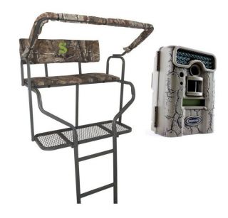   Dual Performer 2 Man 15 Treestand + Moultrie D55 IRXT Game Camera