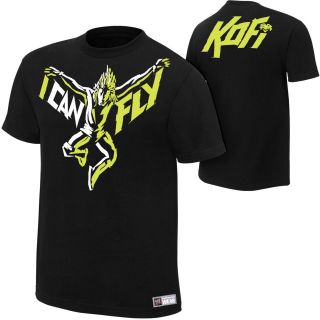 Kofi Kingston I Can Fly WWE Authentic Black T shirt
