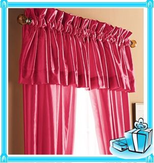   Homes Lined Solid Taffeta Bedroom Window Valance Curtain GARNET ROSE
