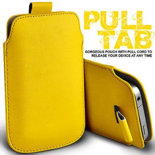 YELLOW PULL TAB LEATHER POUCH CASE SKIN COVER FOR T MOBILE GARMINFONE