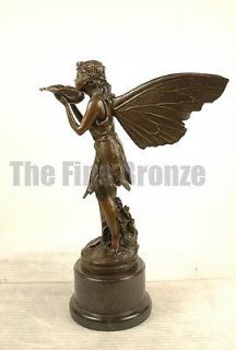 100% Real bronze statue Garden Winged Fairy bronze sculpture