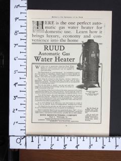 1910 RUUD Automatic Gas Home Water Heater magazine Ad household hot 