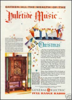 1940 GENERAL ELECTRIC~GE Radio Phonograph Christmas Ad