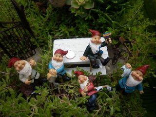 Miniature Fairy Garden Gnomes on a stick,pick, set of 5