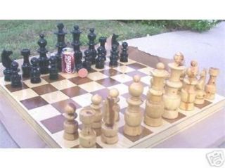 GIANT WOODEN HAND CRAFTED CHESS SET 10 Inch Tall KING 30X30 Inch GAME 