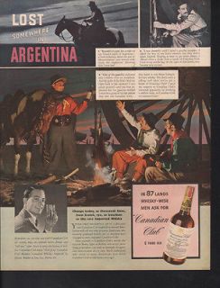 FP 1939 CANADIAN CLUB WHISKY BOTTLE COWBOY HORSE RANCH AD