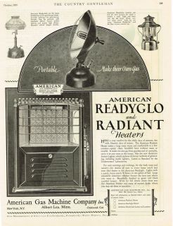 1928 AD American Gas Machine Co. Readyglo and radiant heaters and 