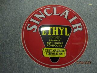   sinclair ethyl anti knock gas gasoline glass globe panel sign pump
