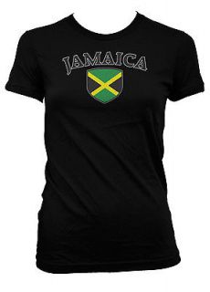   Jamaican Rasta Bob Marley Juniors Flag Soccer Girls T shirt Football