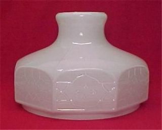 Octagon White Milk Glass 10 in Kerosene Oil Lamp Shade fits Aladdin