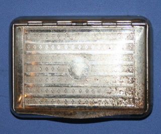 Vintage Art Deco European Tin Engraving Snuff Box