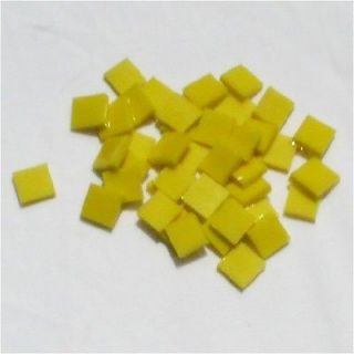 100 Yellow Opal Fusible 96 coe 1/2 Square Glass Mosaic Tile