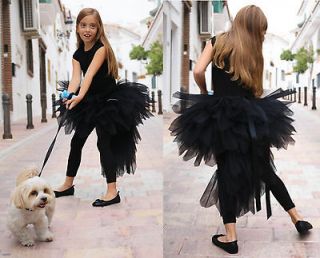 girls girl kids childs long black tutu skirt dress up