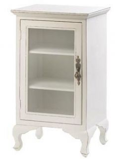 Elegant Chic GLASS DOOR 3 Shelf Decorative Legs & Handle CURIO Storage 
