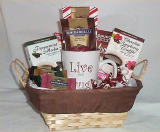 Coffee Chocolate Lovers Gift Basket GHIRARDELLI Candy Hot Cocoa Mug 