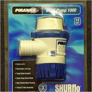 SHURFLO PIRANHA 1000 GPH BOAT BILGE PUMP water pumps