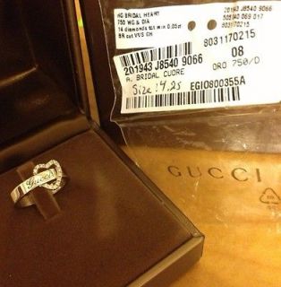 Gucci 18k White Gold Diamond Ring