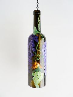 BoMoLuTra~ Tuscan Purple Green Grapes Wine Bottle Hanging Lantern 