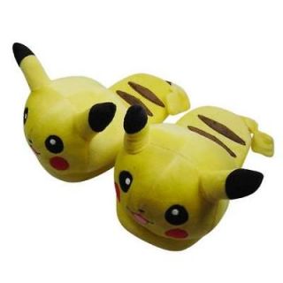 One Pair POKEMON Pikachu Soft Plush Stuffed Slipper YW