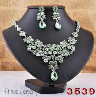 green rhinestone necklace set in Fashion Jewelry