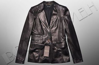 GUCCI RP3600$ BLACK LEATHER JACKET WITH METALLIC SHINE