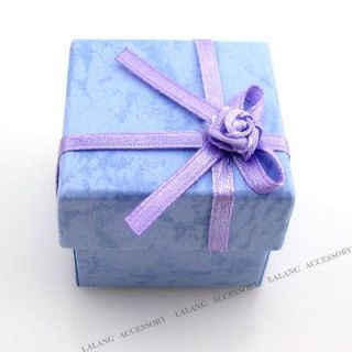 14pcs 120281 Lilac Cardboard Ribbon Bow Gift Display Box For Ring