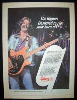 Gibson Ripper Bass 1974 Poster Type Advert, Promo Ad 2
