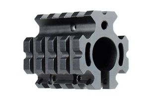 UTG Carbine Quad Rail Gas Block BLACK Tactical Gun Rifle 4 Iron Sight 