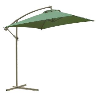   50100760 9 Hunter Green Steel Ribbed Cantilever Umbrella with Base