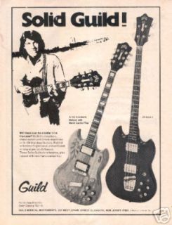 GUILD GUITAR PINUP AD solid body 70s Carved S 100