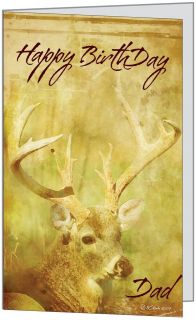   Wish Dad Father Parent Deer Buck Hunting Greeting Card by QuickieCards