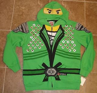 NWOT LEGO Ninjago Green Ninja Fleece Zipper Hoodie Sweatshirt Costume 
