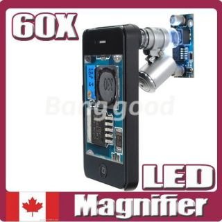 60X Zoom LED&UV Light Magnifier Microscope Micro Lens For Apple iPhone 