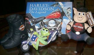 HARLEY DAVIDSON LICENSED NOVELTY ITEMS BOOK THE LEGEND, BOOT PLANTER 