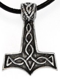 THORS THOR HAMMERS Silver Pewter Pendant Leather CORD