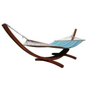 Wooden Arc Hammock Stand,new + Quilted Double Hammock, Double Padded 