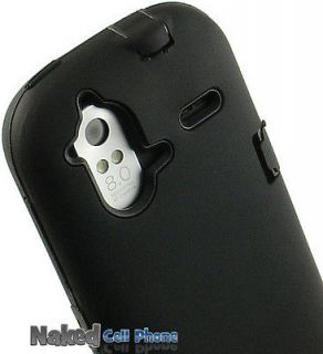 BLACK SOFT RUBBER SKIN + HARD CASE + SCREEN PROTECTOR FOR TMOBILE HTC 