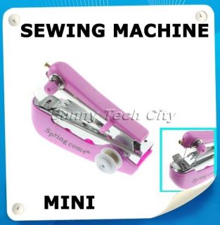 Pink Mini Hand Held Clothes Sewing Machine Portable Pocket