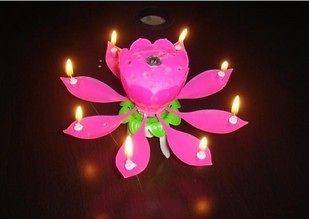 Pcs Blossom Lotus Flower Birthday Party Cake Musical Candle Music 