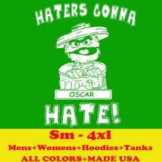   GONNA HATE OSCAR THE GROUCH funny hip hop MENS T SHIRT GREEN LARGE L