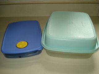 Tupperwear LARGE BabyBlue Marinating Container Blue SECTIONED Vent n 