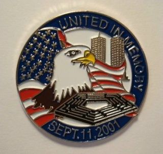 UNITED IN MEMORY 911 Twin Towers September 11 LAPEL PIN