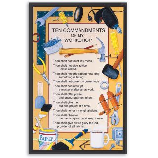 Ten Commandments Of My Workshop Plaque By Abbey Press