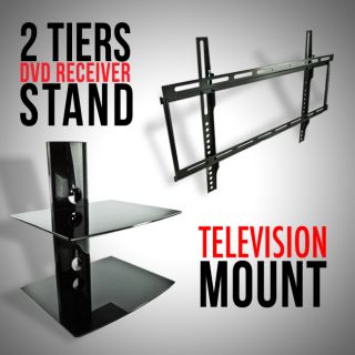 New Slim Flat Screen TV Wall Mount for 32 37 42 46 50 52 60 & 2 Tier 