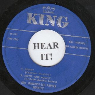 Bill Jennings Leo Parker Quintet JAZZ EP (King 341) Stuffy/Sweet and 