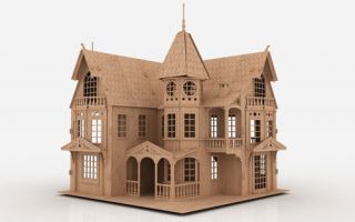 FM 3D Puzzle Laser Plan Doll House Pattern CNC Router DXF Dollhouse 