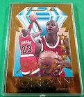   Five Chicago Bulls Michael Jordan Black Leather 23 kt Gold Card
