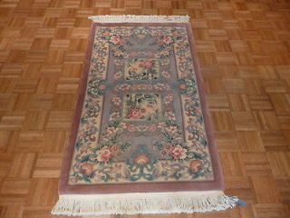 HAND KNOTTED ORIENTAL RUG CHINESE ART DECO 90 LINE 100% WOOL