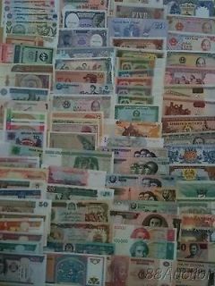 100 Different world paper money collection, UNC, new banknotes, all 
